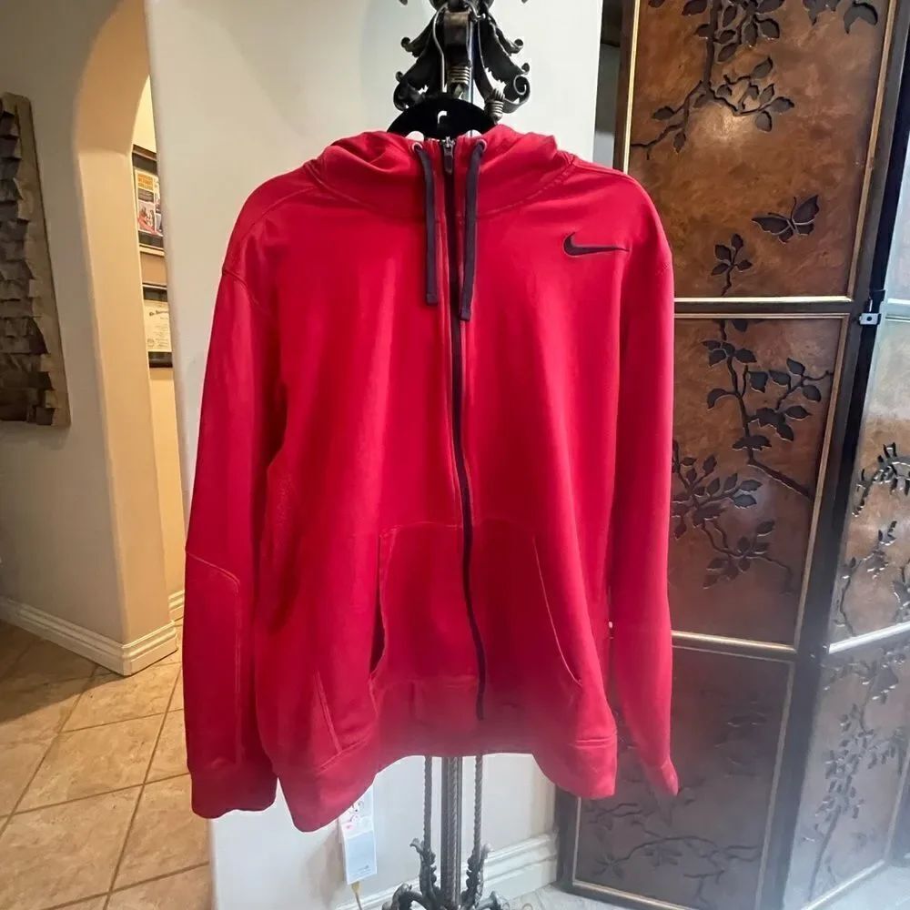 Red Nike Zip Up Hoodie